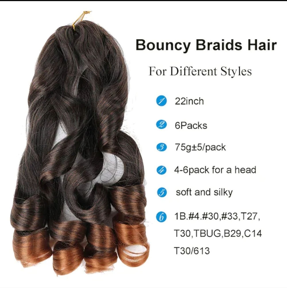 3 Pack lose waves Pre-Stretched Bouncy Braiding Hair